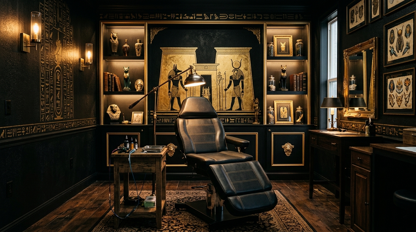 Interiøret i Cleopatra INK tatoveringsstudio i Ålesund